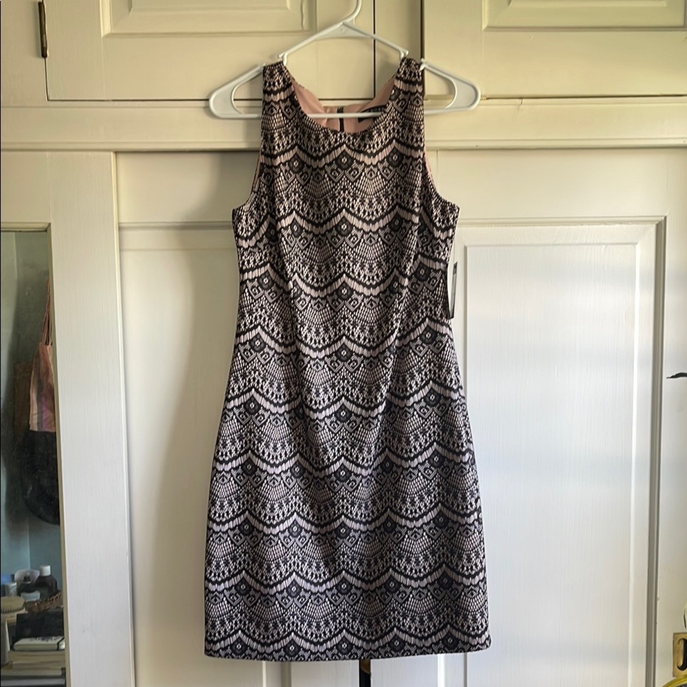 Guess Pink and Black Lace Dress